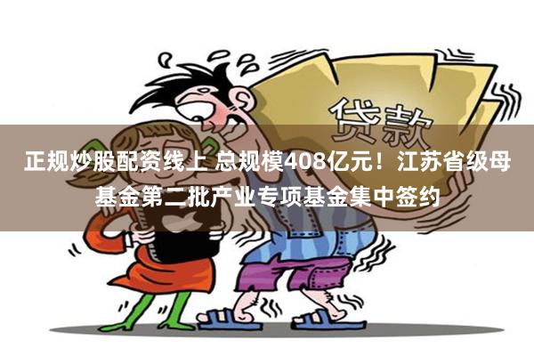 正规炒股配资线上 总规模408亿元！江苏省级母基金第二批产业专项基金集中签约