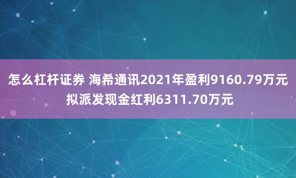 怎么杠杆证券 海希通讯2021年盈利9160.79万元 拟派发现金红利6311.70万元